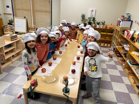 Photo of students baking