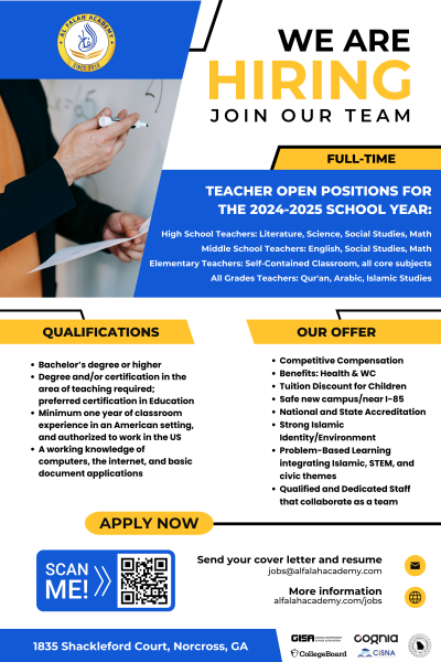 TEACHERS, COLLEGE COUNSELOR, ACCOUNTING MANAGER for 2024-2025